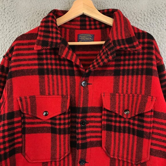 Vintage Pendleton Jacket Size Large Buffalo Plaid Wool, Woolen Mills Oregon - Picture 2 of 8
